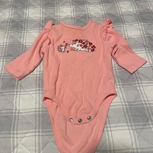 Little Me Pink Hedgehog Bodysuit